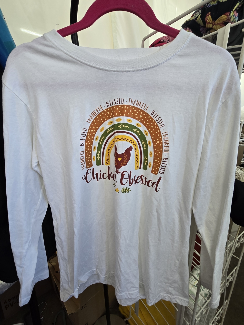 Chicken Obsessed Women's White Long Sleeve Tee